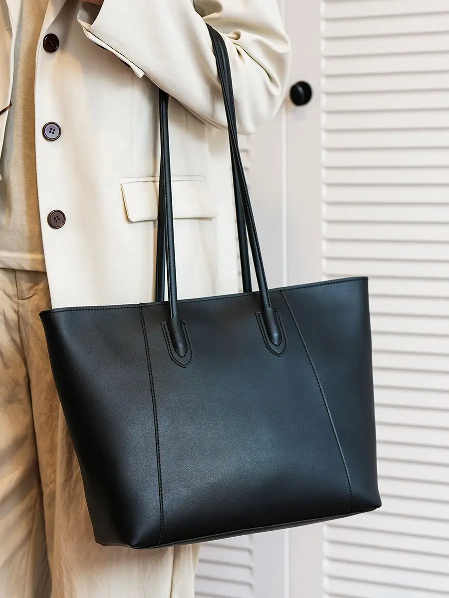 Large Capacity Solid Brown Tote Bag for Women — feature 24