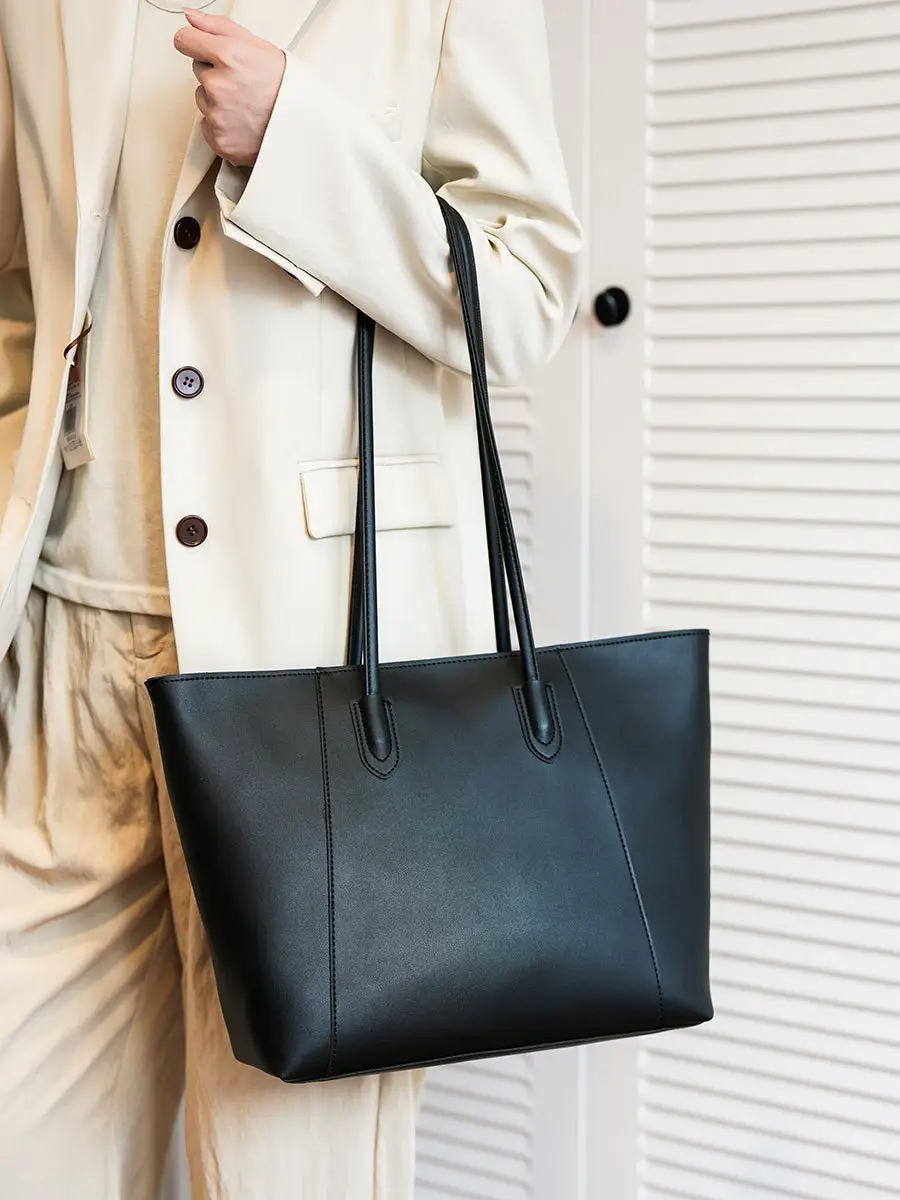 Large Capacity Solid Brown Tote Bag for Women — feature 25