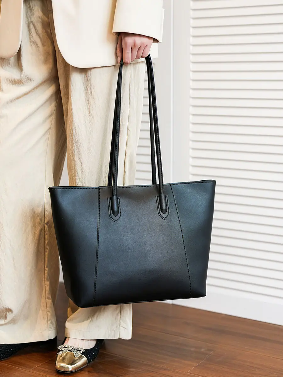 Large Capacity Solid Brown Tote Bag for Women — feature 26