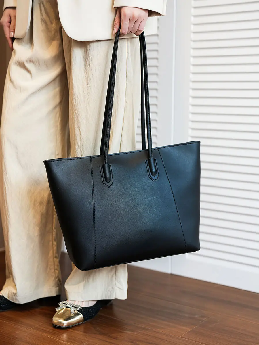 Large Capacity Solid Brown Tote Bag for Women — feature 27