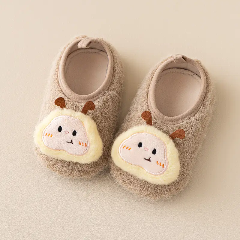 Brown Bear Embroidered Soft Slippers for Kids - Image 3