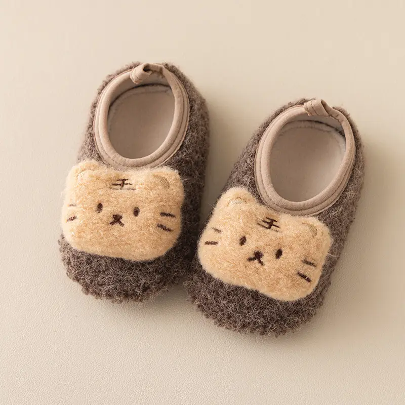Brown Bear Embroidered Soft Slippers for Kids - Image 6