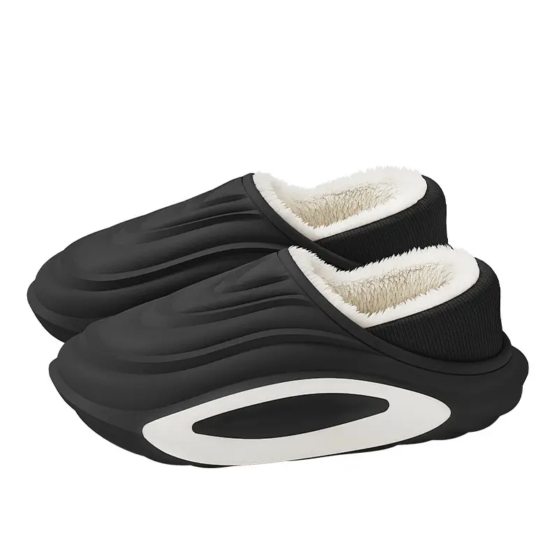 Waterproof Bag Heel Cotton Slippers for Men Winter New Non-Slip Thick Sole Home Warm Plus Velvet Outer Wear Cotton Slippers for Women Wholesale