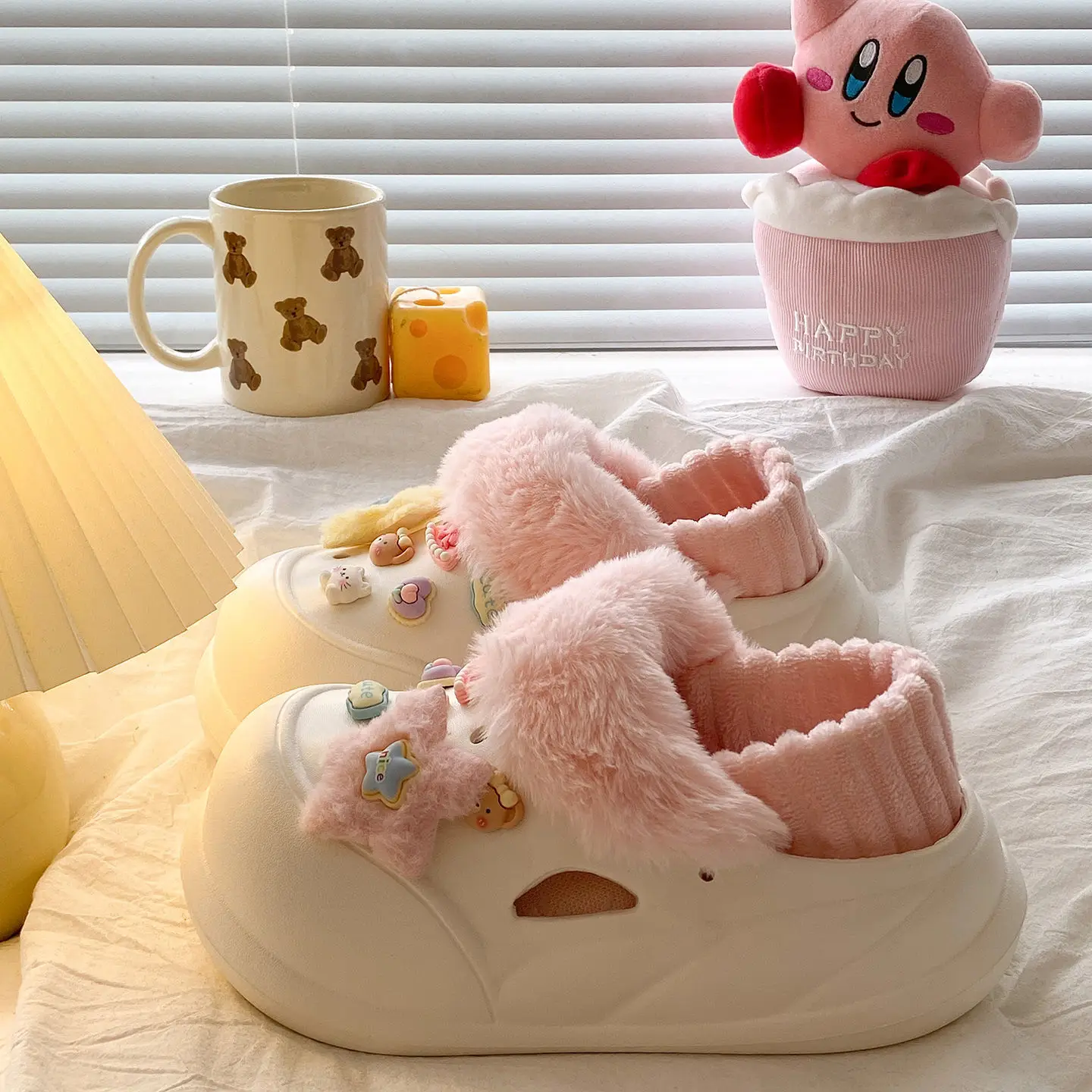 Women Winter Heart Slippers Cute Warm Eva Furry - Image 46