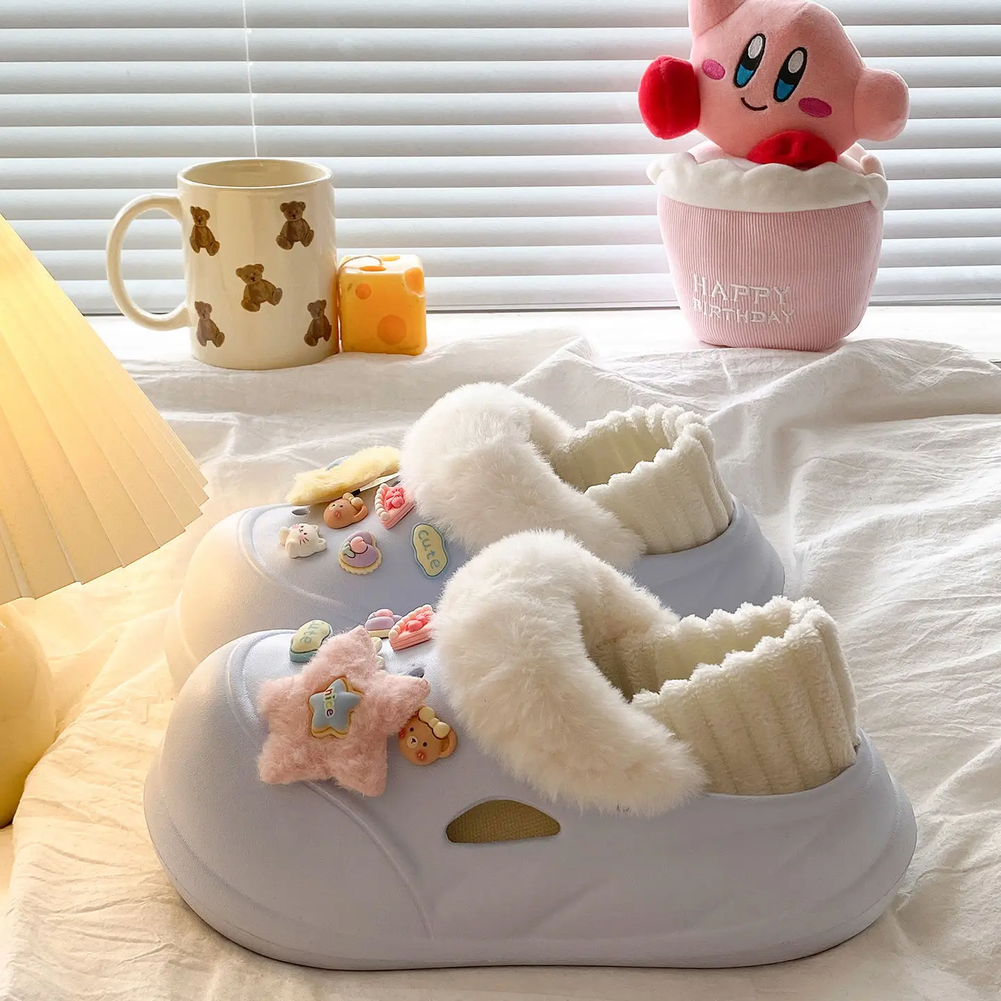 Women Winter Heart Slippers Cute Warm Eva Furry - Image 47