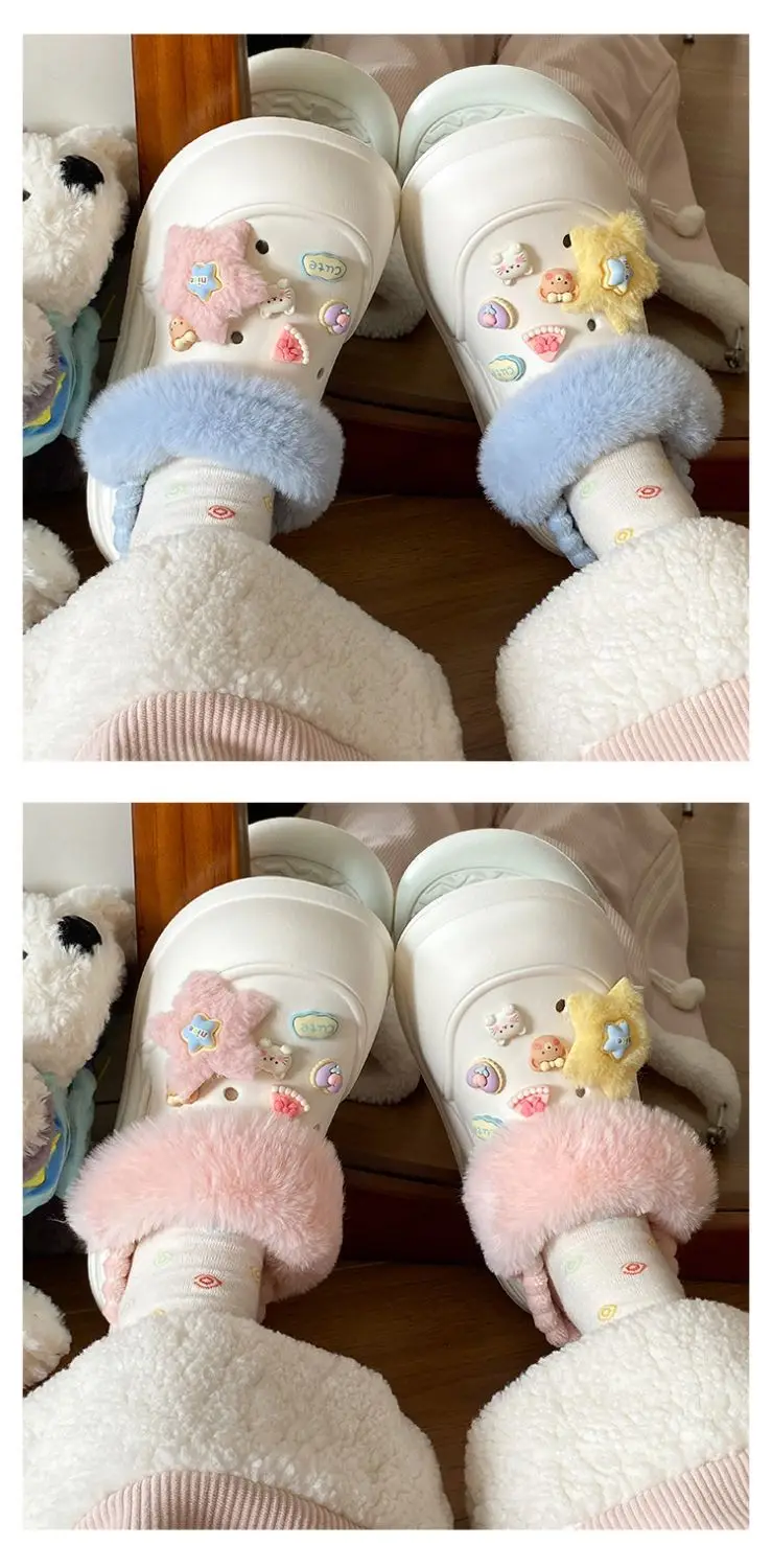 Women Winter Heart Slippers Cute Warm Eva Furry — feature 16
