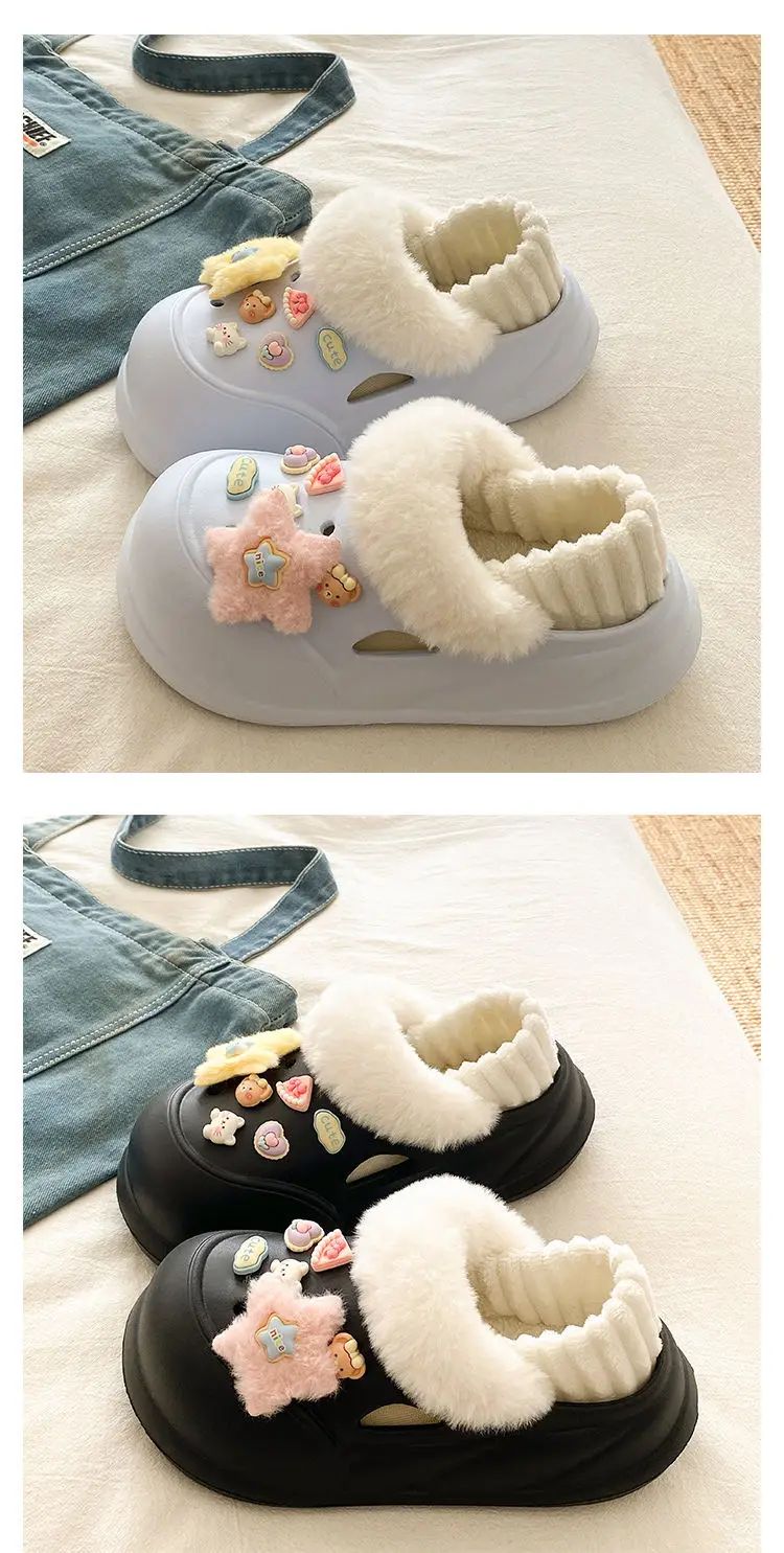Women Winter Heart Slippers Cute Warm Eva Furry — feature 22