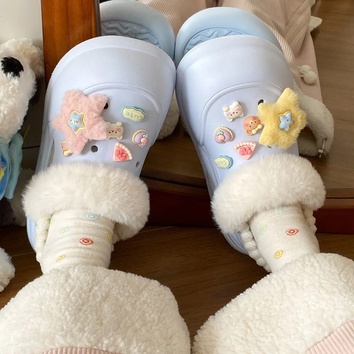 Women Winter Heart Slippers Cute Warm Eva Furry — feature 38