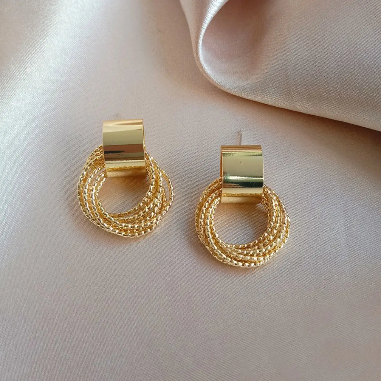 Gold Full Diamond Heart Tassel Earrings for Women — feature 10
