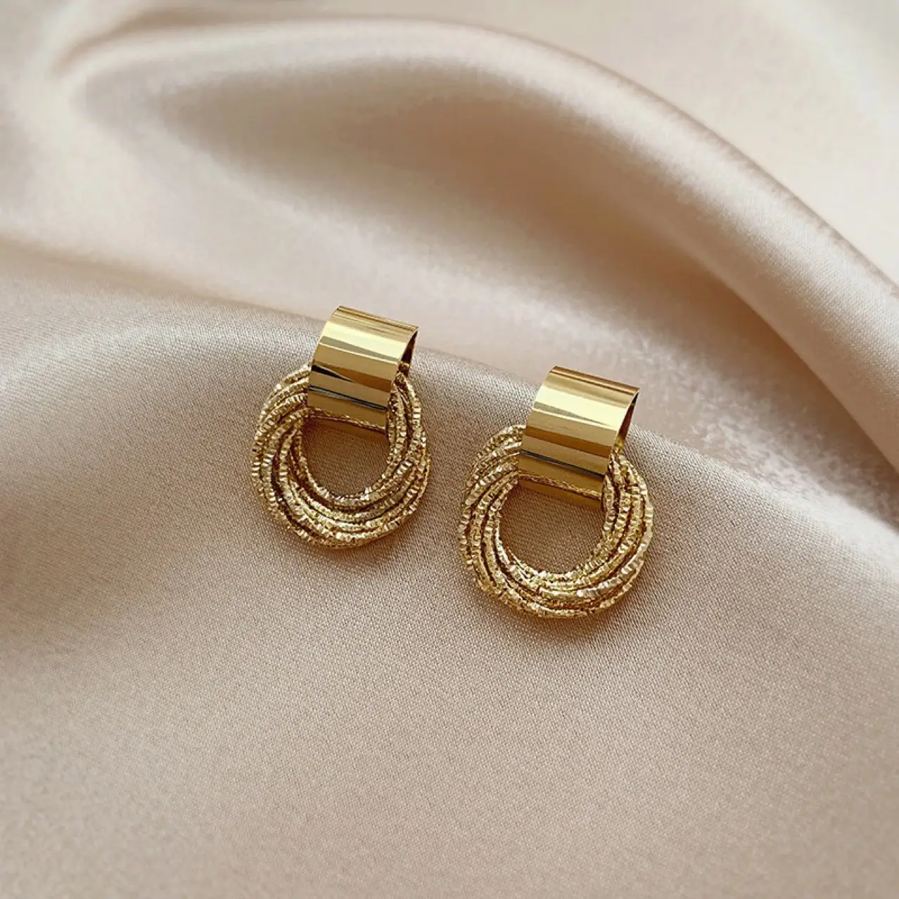Gold Full Diamond Heart Tassel Earrings for Women