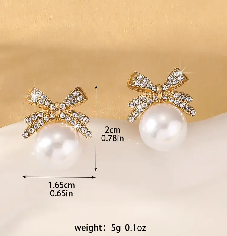 Gold Full Diamond Heart Tassel Earrings for Women
