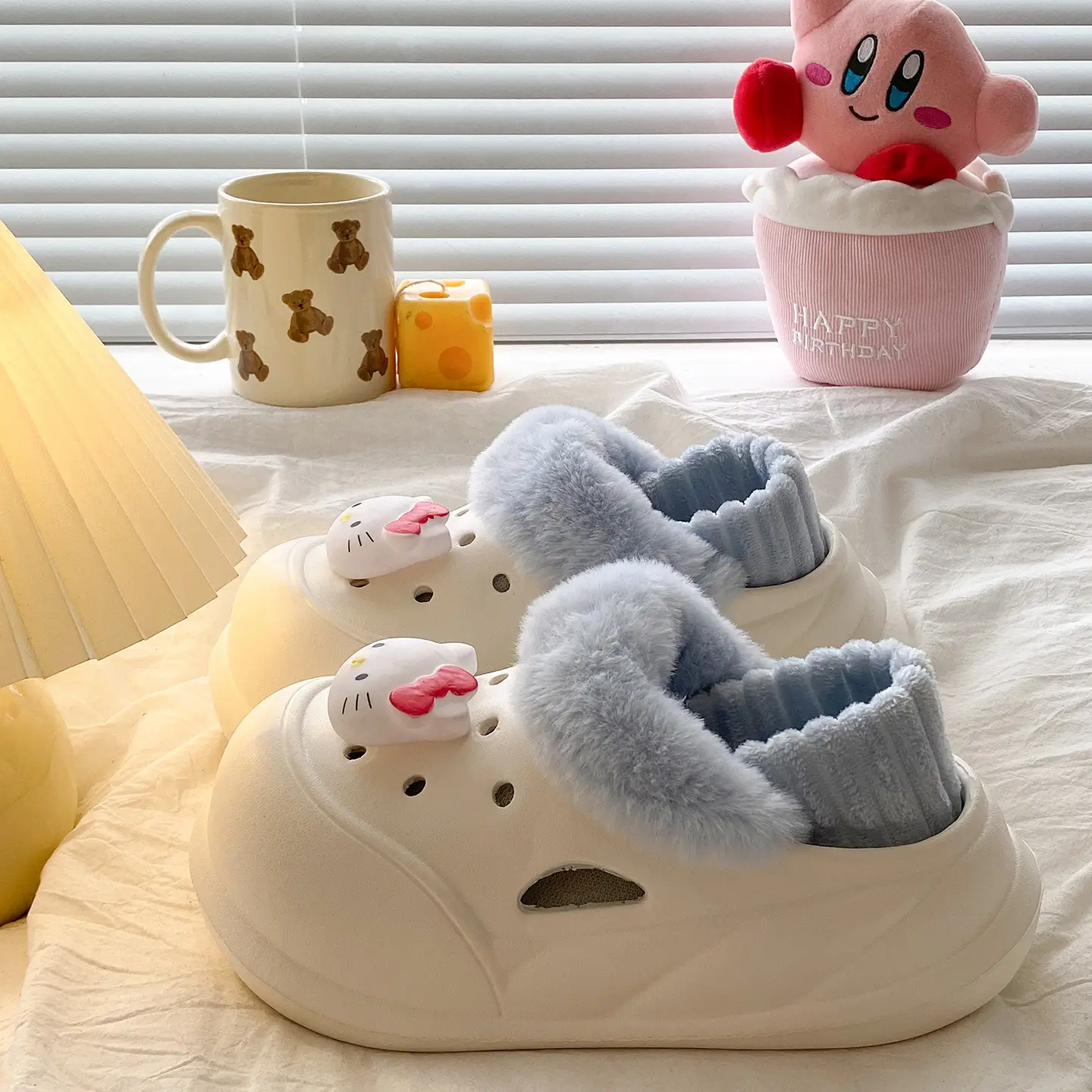 Warm Furry Slippers for Women, Thick Soled, Cute Bear Design - Image 45