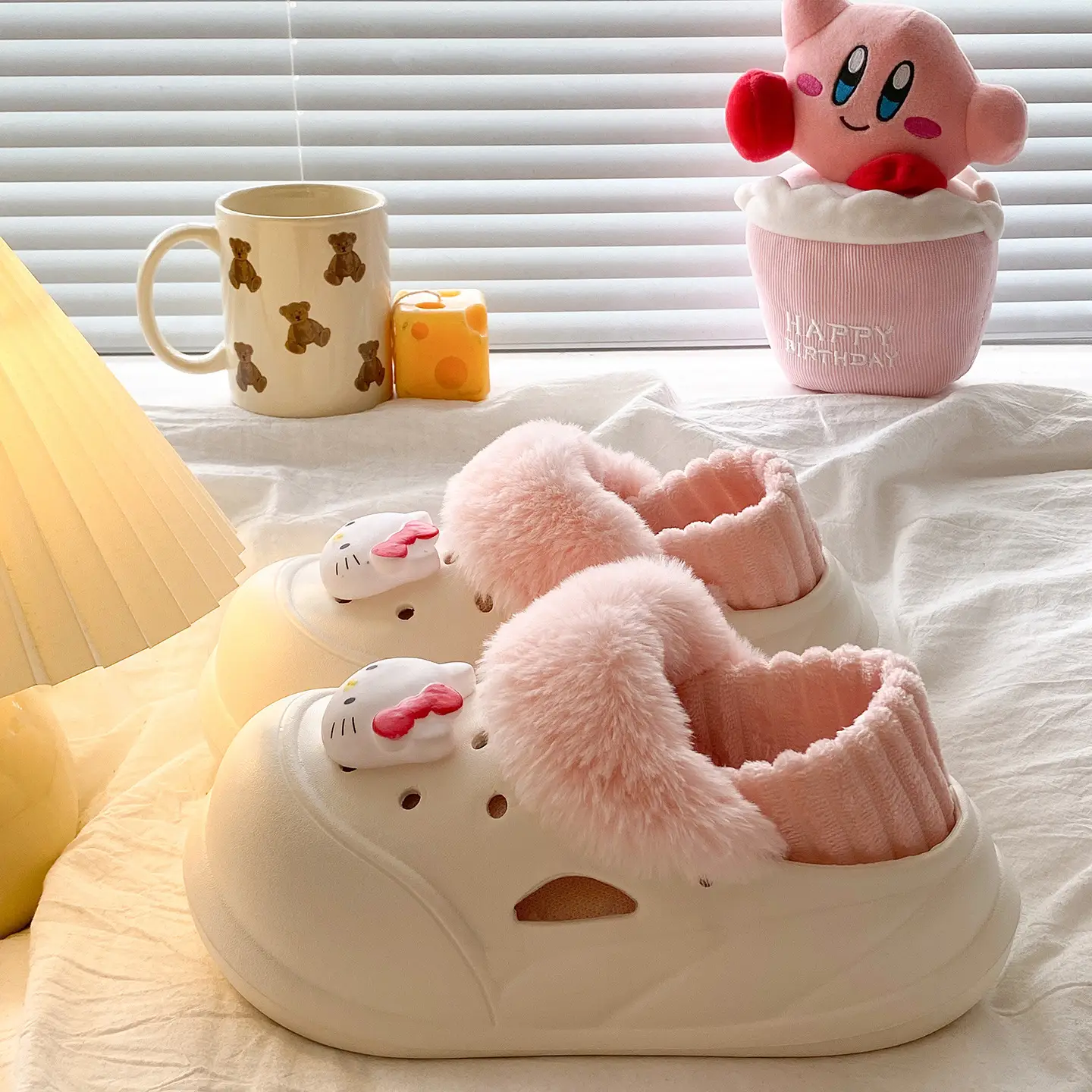 Warm Furry Slippers for Women, Thick Soled, Cute Bear Design - Image 46