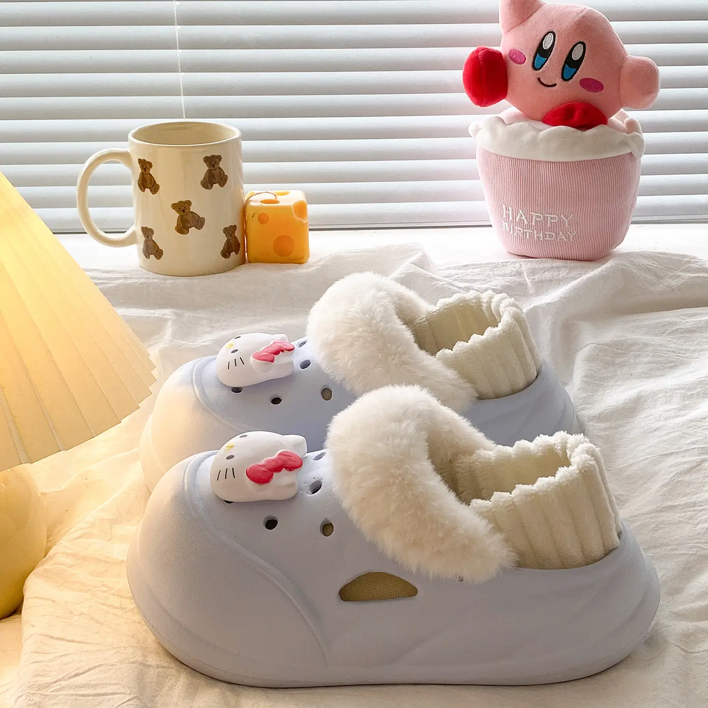 Warm Furry Slippers for Women, Thick Soled, Cute Bear Design - Image 47