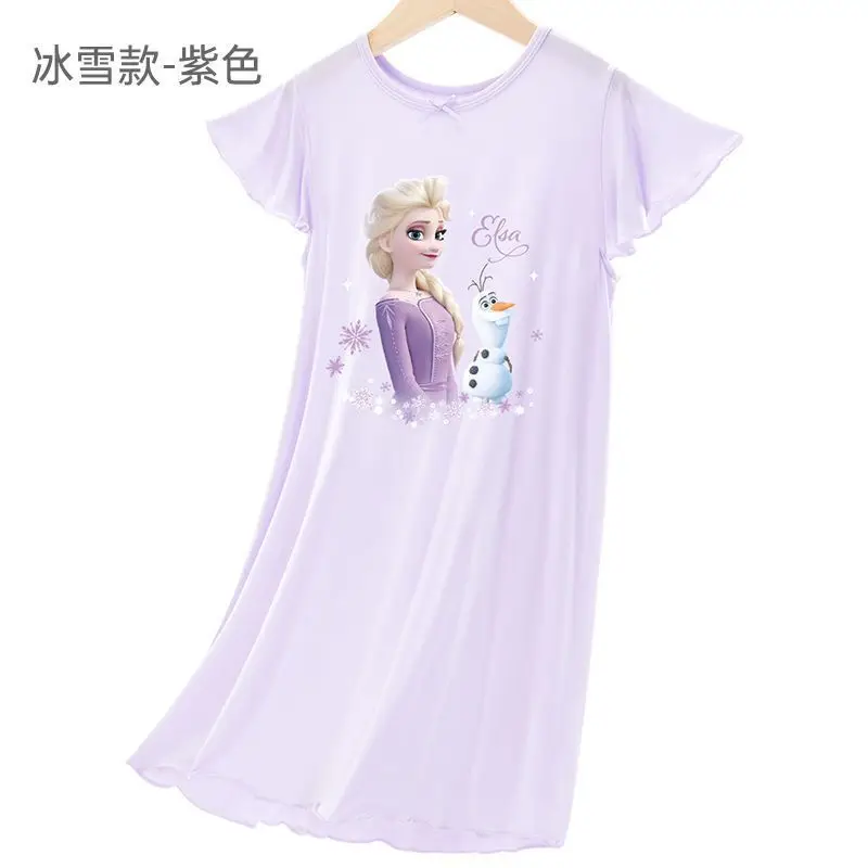 Girls Elsa Princess Cartoon Dress 2025 New Frozen Nightgown Children's Home Clothes Pajama Dress — feature 10