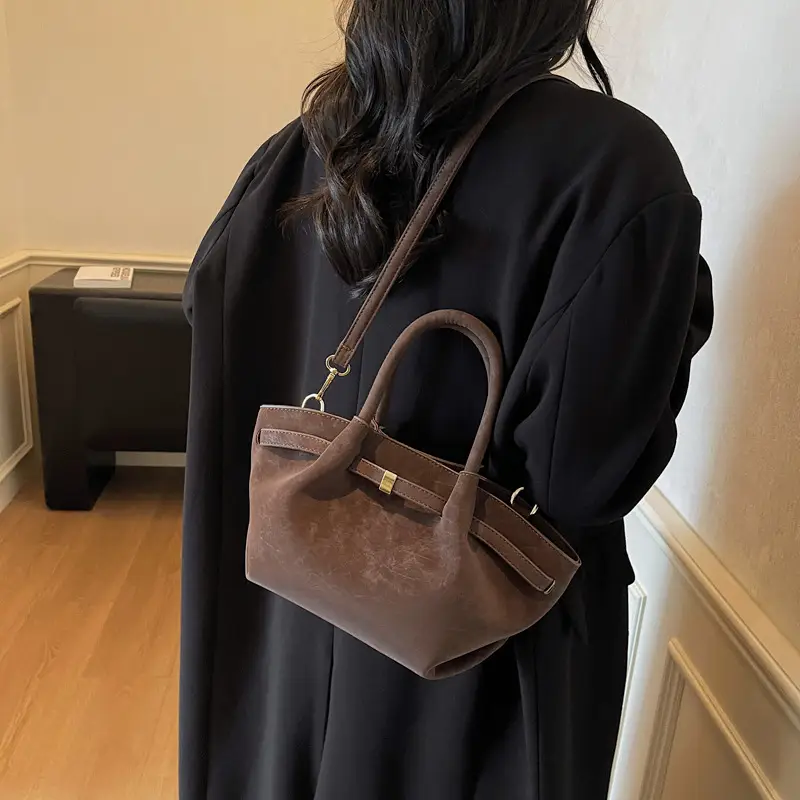 2025 New Autum Crossbody Bag Beige Leather Tote