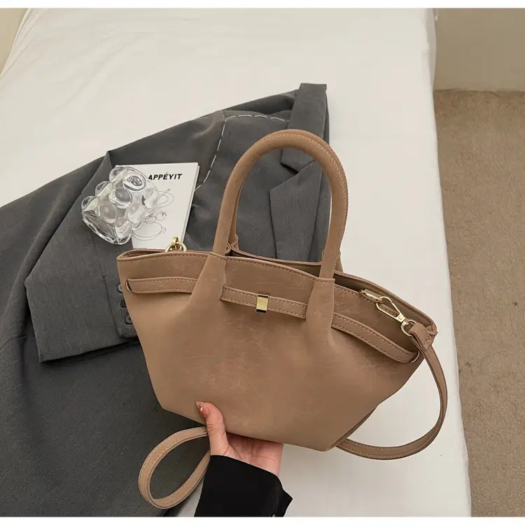 2025 New Autum Crossbody Bag Beige Leather Tote — feature 32