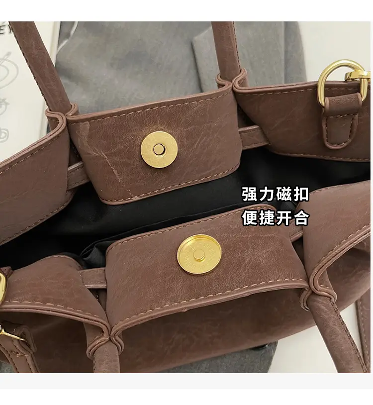 2025 New Autum Crossbody Bag Beige Leather Tote — feature 5