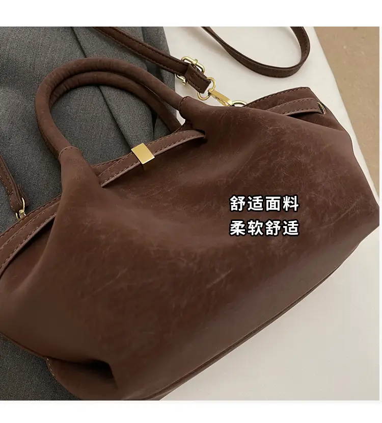 2025 New Autum Crossbody Bag Beige Leather Tote — feature 7
