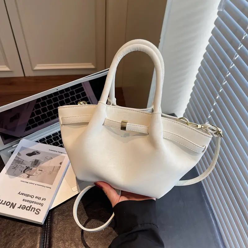 2025 New Autum Crossbody Bag Beige Leather Tote