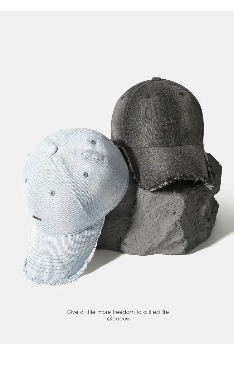Vintage Distressed Baseball Cap for Women Men Grey — feature 11