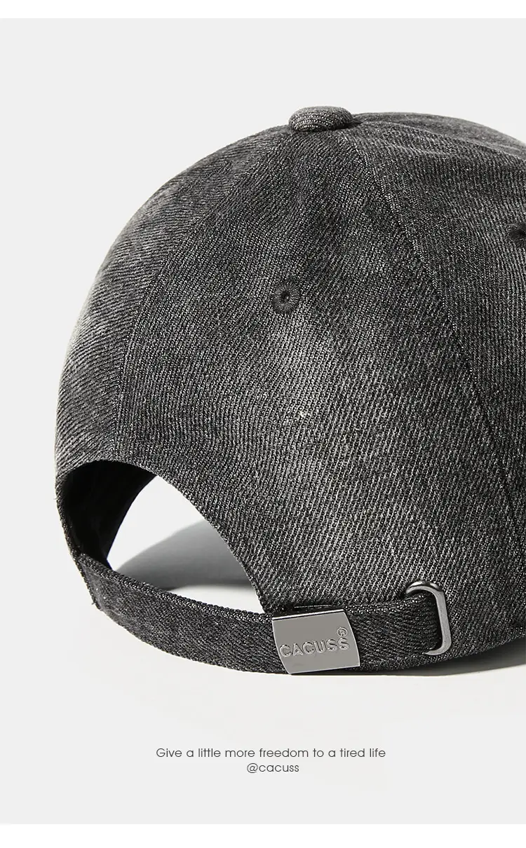 Vintage Distressed Baseball Cap for Women Men Grey — feature 14