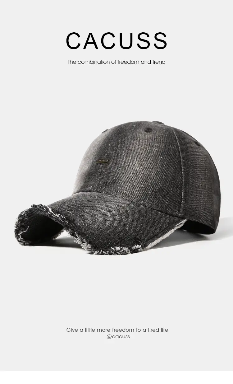Vintage Distressed Baseball Cap for Women Men Grey — feature 6