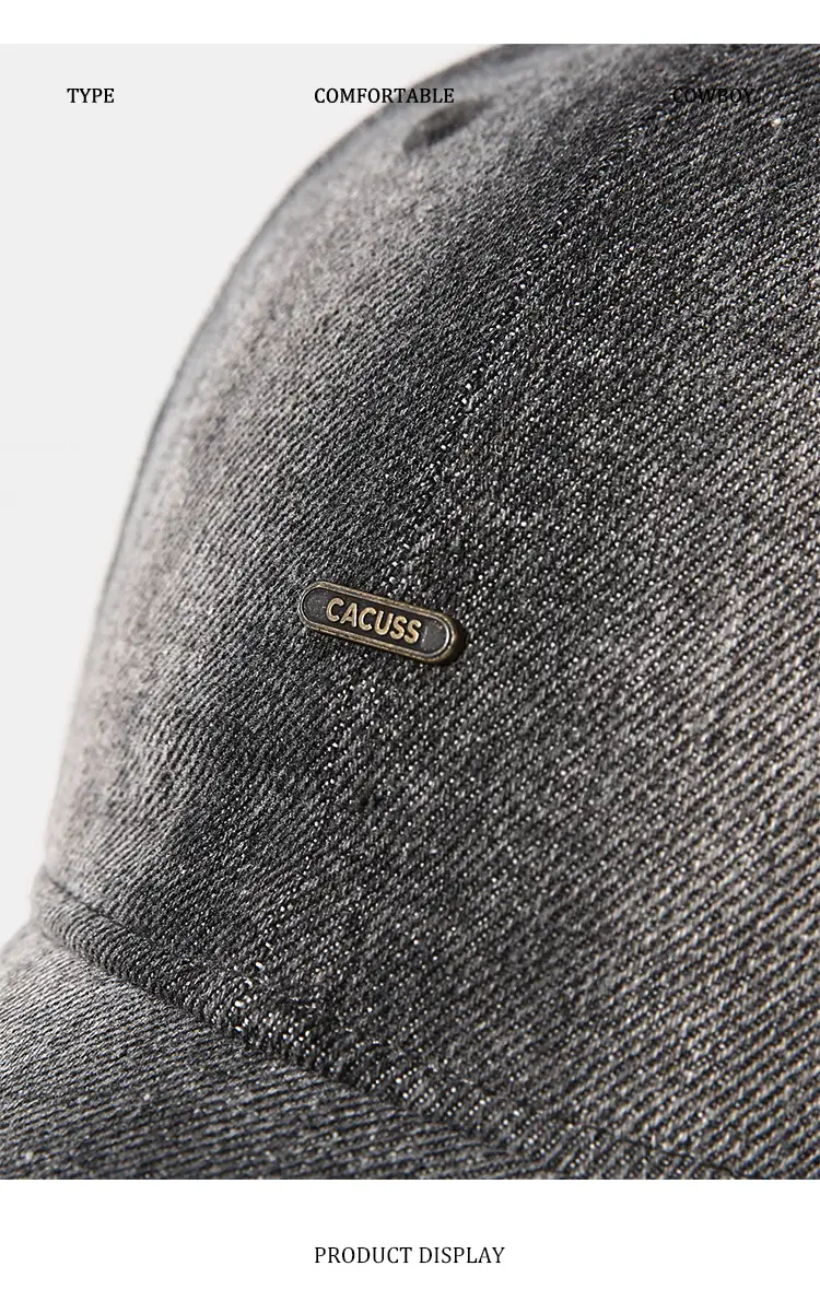 Vintage Distressed Baseball Cap for Women Men Grey — feature 8