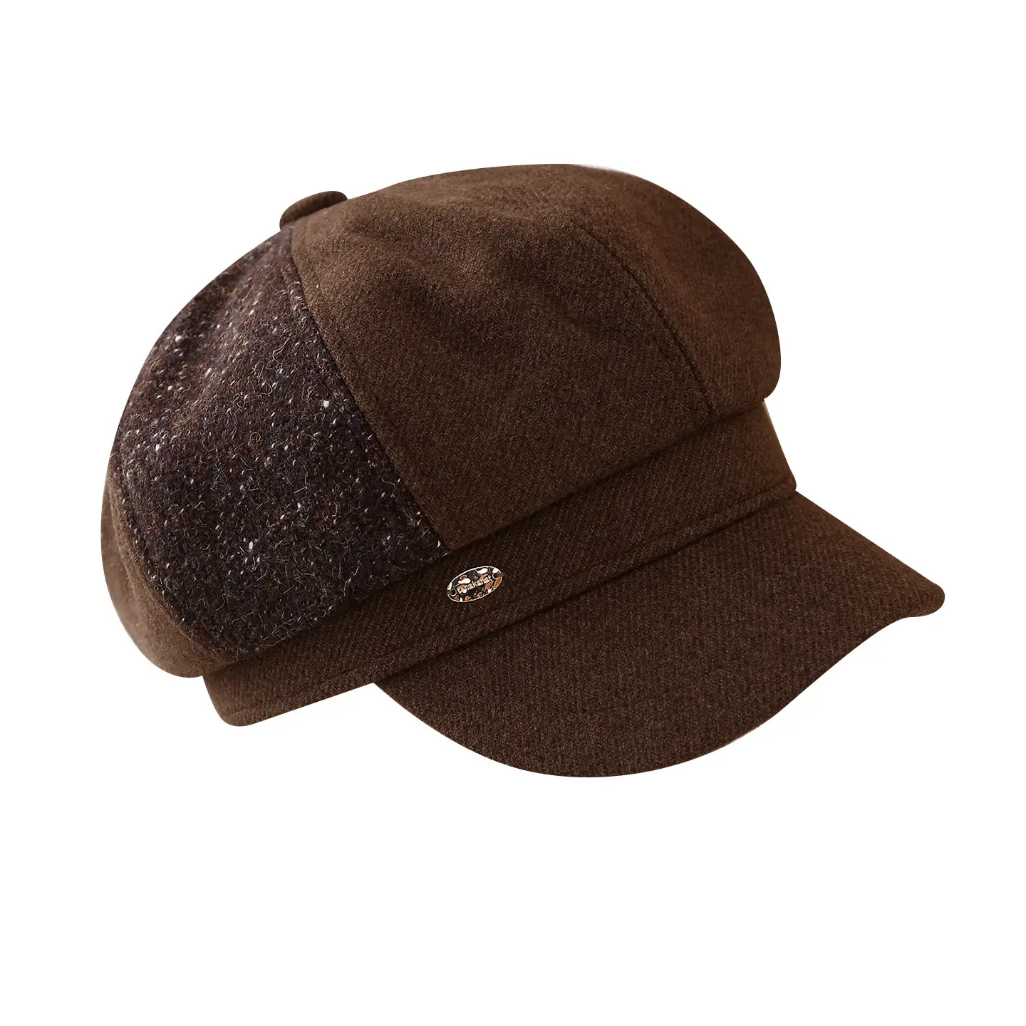 Brown British Style Peaked Cap for Women - Image 6