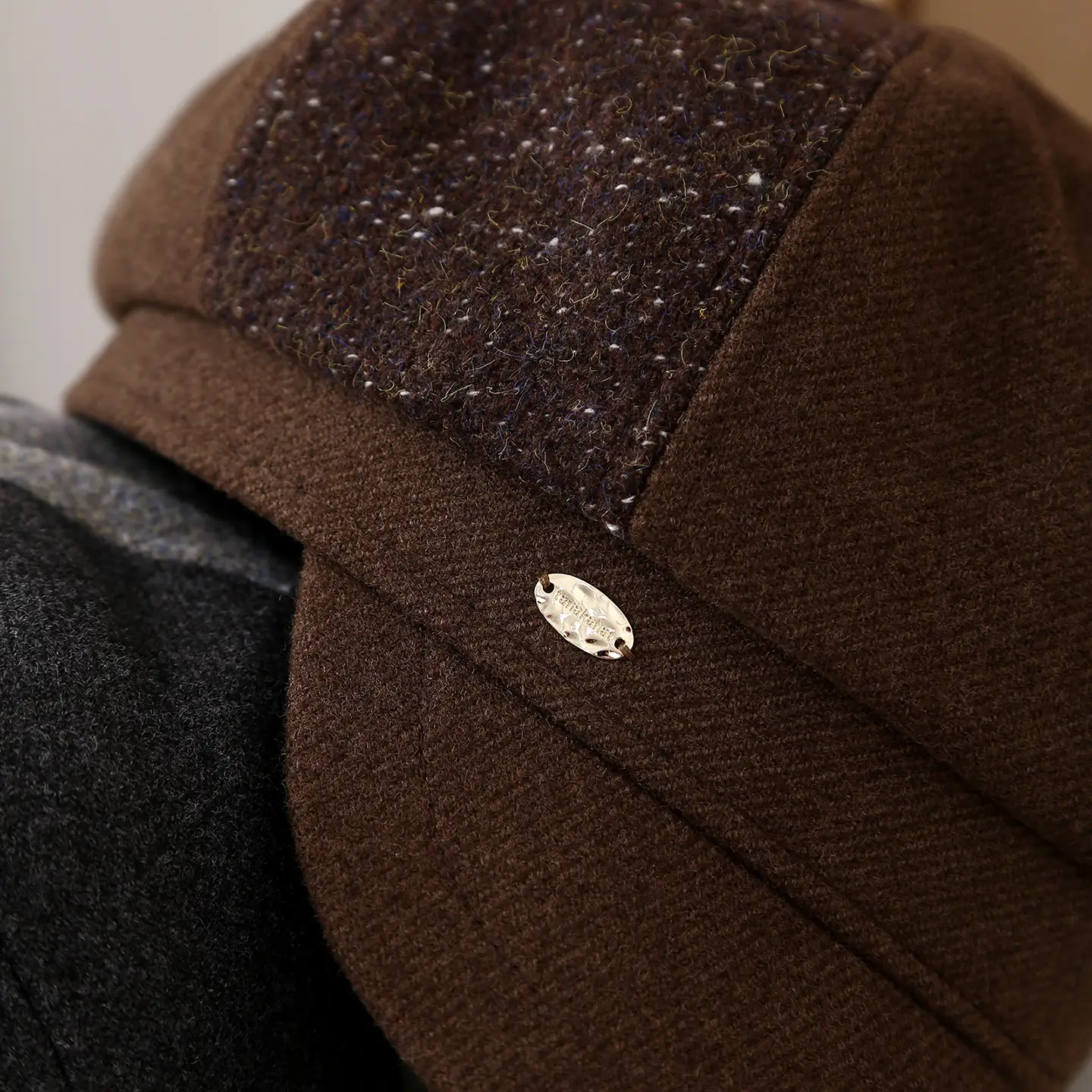 Brown British Style Peaked Cap for Women — feature 6