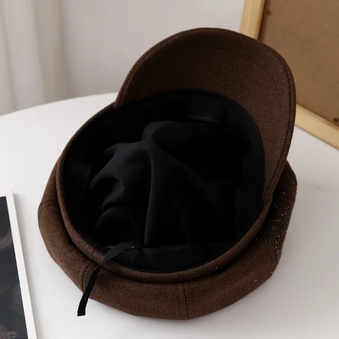 Brown British Style Peaked Cap for Women — feature 7