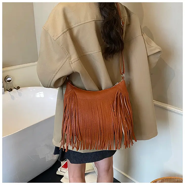 Black Tassel Shoulder Bag for Women Large Capacity — feature 25