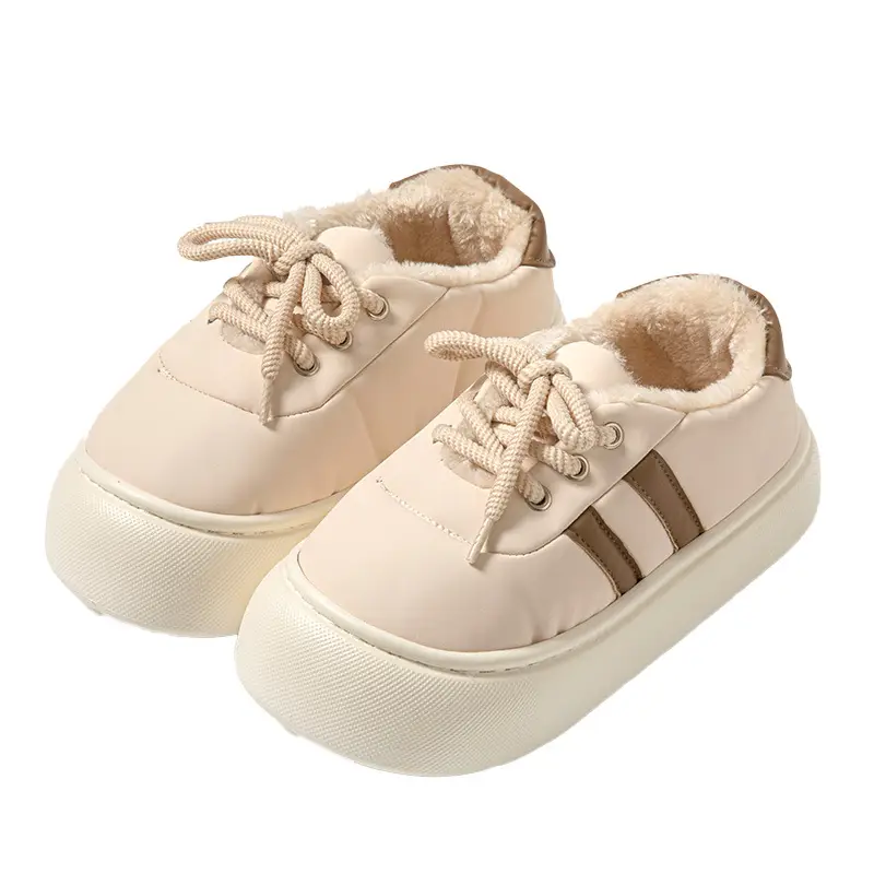 Thick-Soled Bag-Heeled Cotton Slippers for Women in Winter Cross-Border New Pu Waterproof Outer Wear Non-Slip Home Plush Warm Cotton Shoes - Image 8