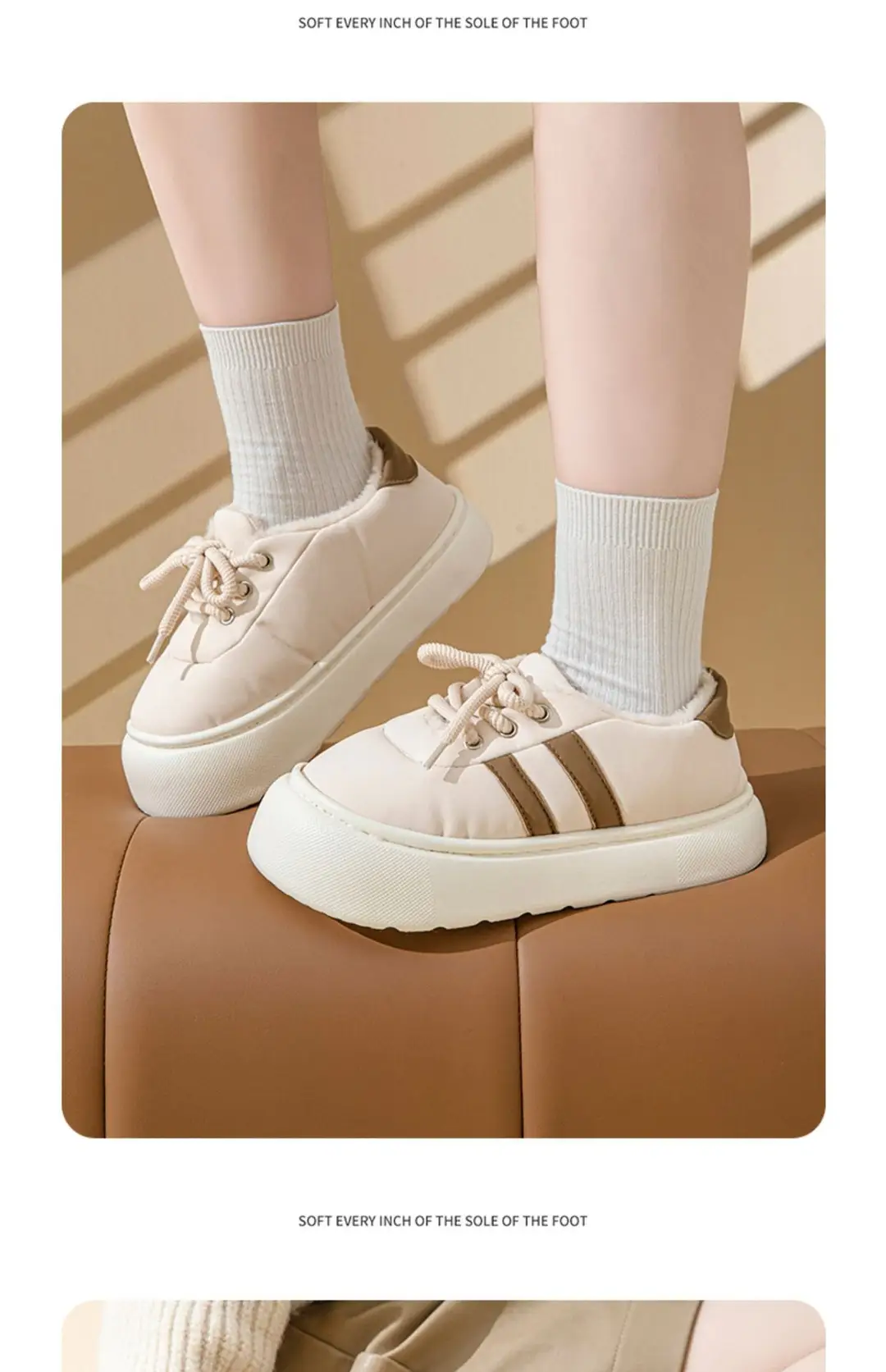 Thick-Soled Bag-Heeled Cotton Slippers for Women in Winter Cross-Border New Pu Waterproof Outer Wear Non-Slip Home Plush Warm Cotton Shoes — feature 12