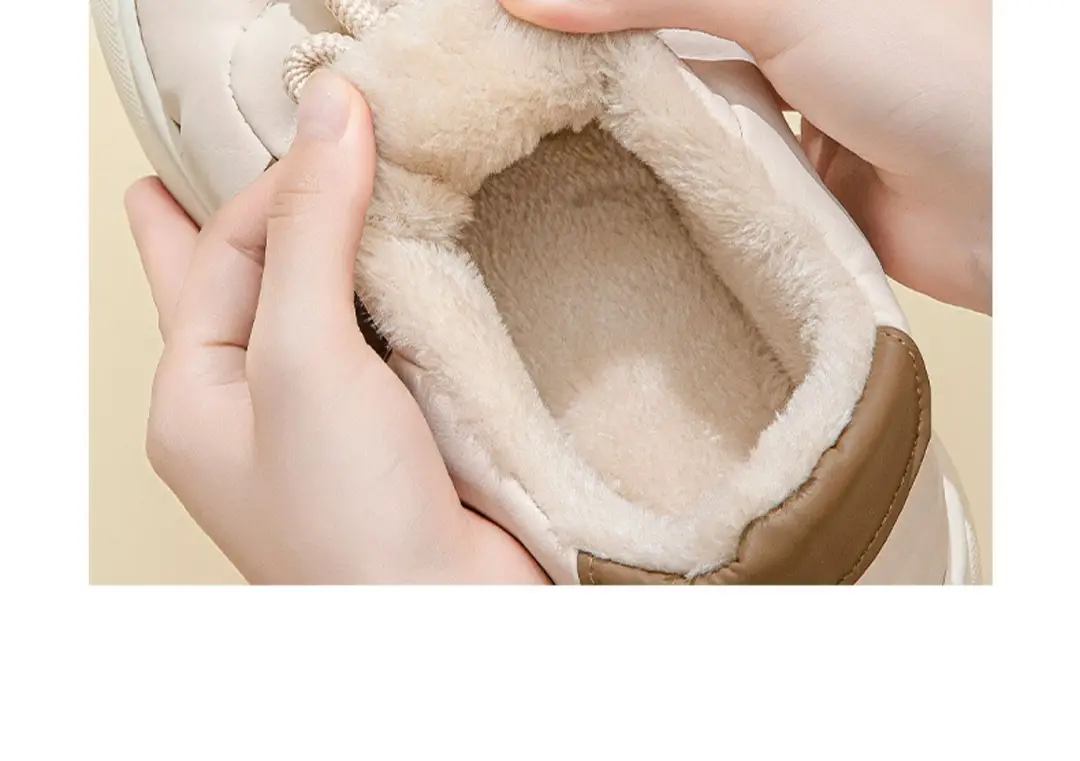 Thick-Soled Bag-Heeled Cotton Slippers for Women in Winter Cross-Border New Pu Waterproof Outer Wear Non-Slip Home Plush Warm Cotton Shoes — feature 8