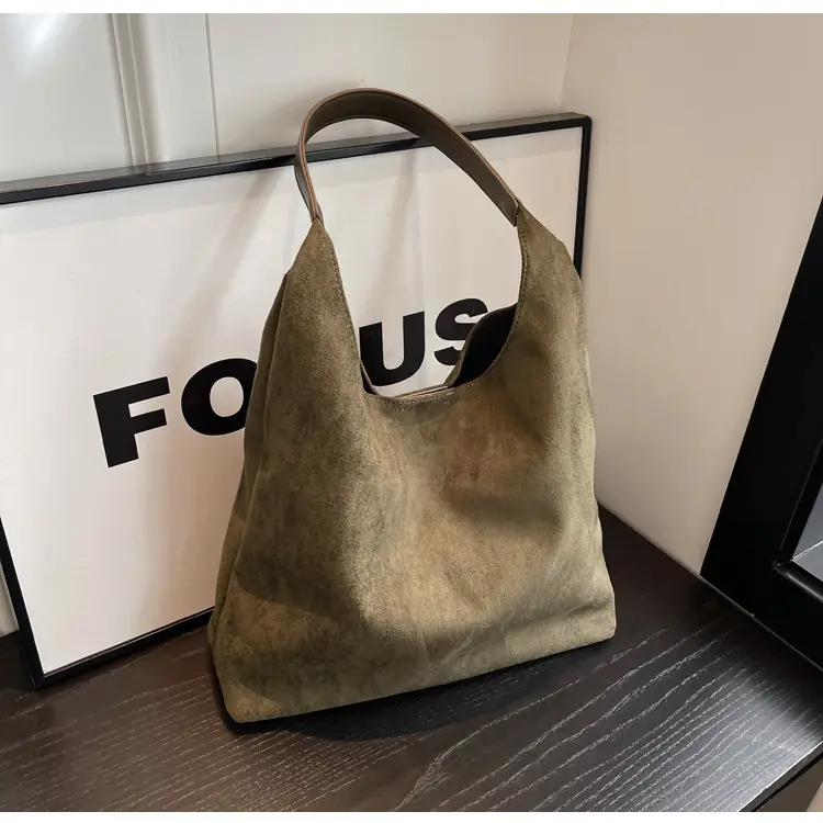 Brown Suede Women's Large Shoulder Bag 2025 — feature 11