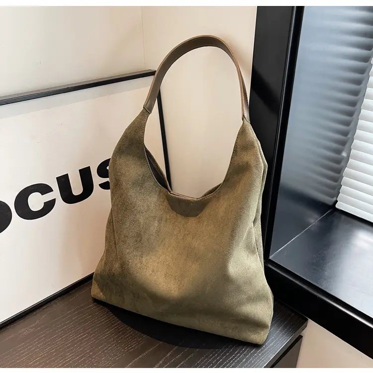 Brown Suede Women's Large Shoulder Bag 2025 — feature 12
