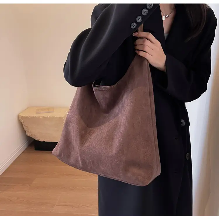 Brown Suede Women's Large Shoulder Bag 2025 — feature 21