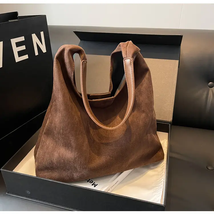 Brown Suede Women's Large Shoulder Bag 2025 — feature 9