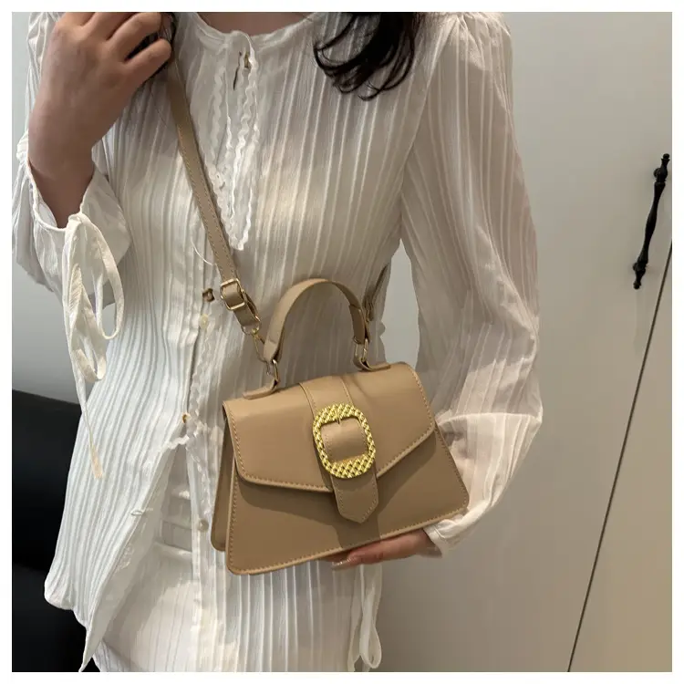 Black Square Crossbody Bag with Gold Buckle 2025 — feature 17