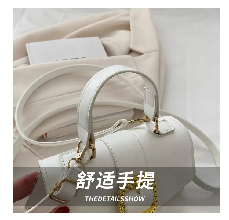 Black Square Crossbody Bag with Gold Buckle 2025 — feature 6