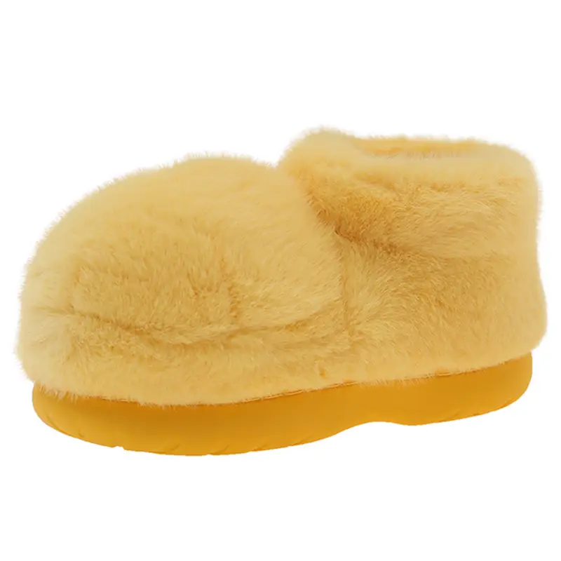 Red Furry Flat Slippers Large Toe Snow Boots - Image 2