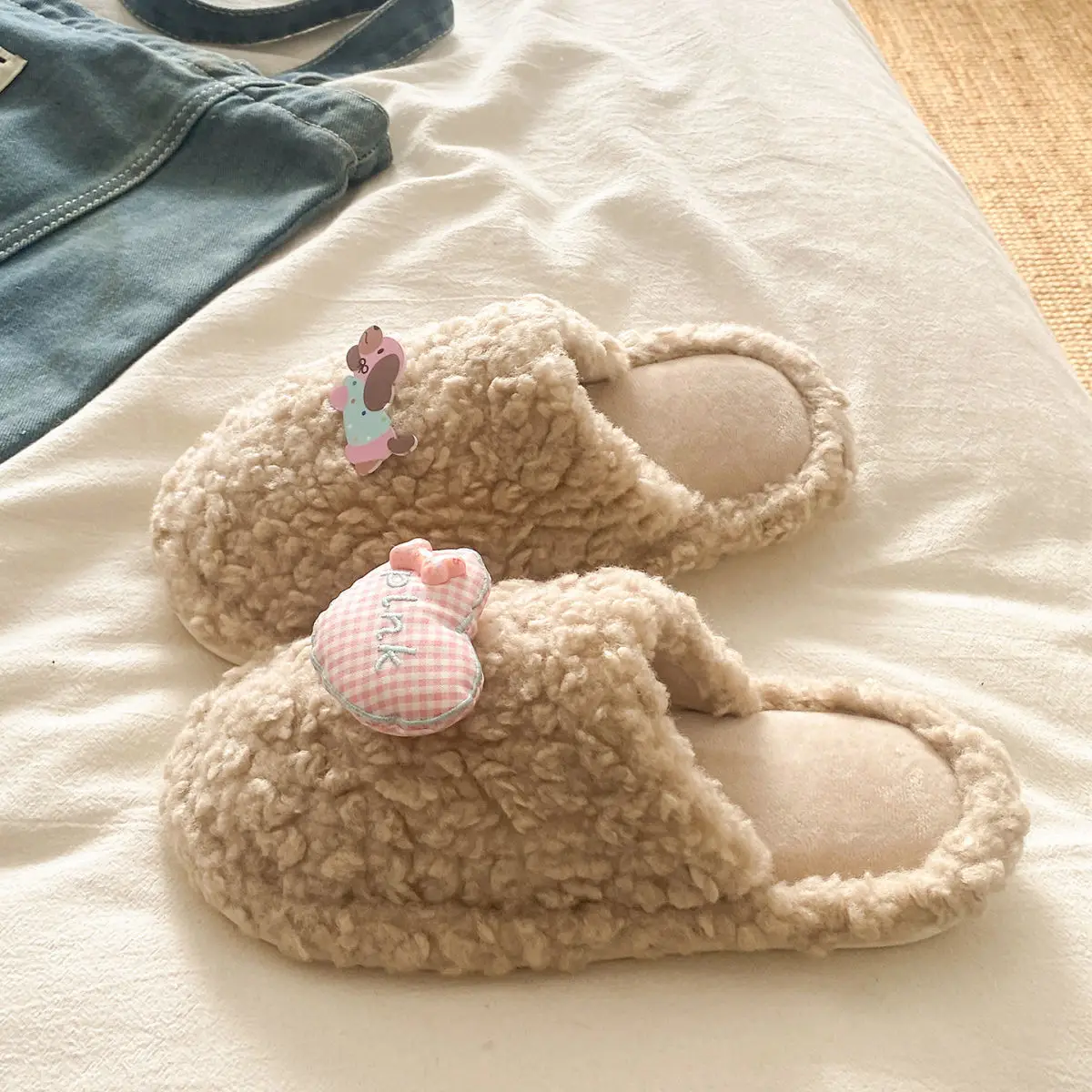 Cute Cartoon Plush Slip-On Slippers for Women — feature 20