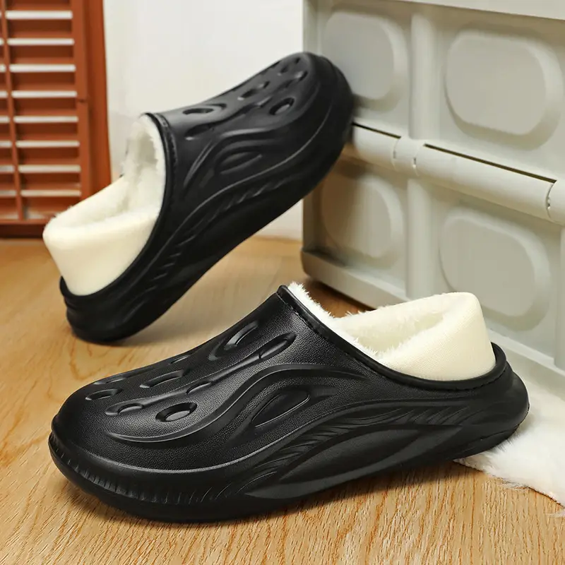 Men's White Slip-On Cotton Slipper Indoor Outdoor - Image 4