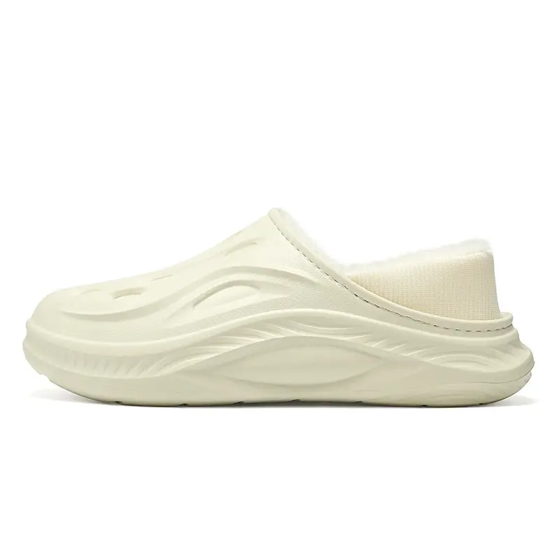 Men's White Slip-On Cotton Slipper Indoor Outdoor - Image 7