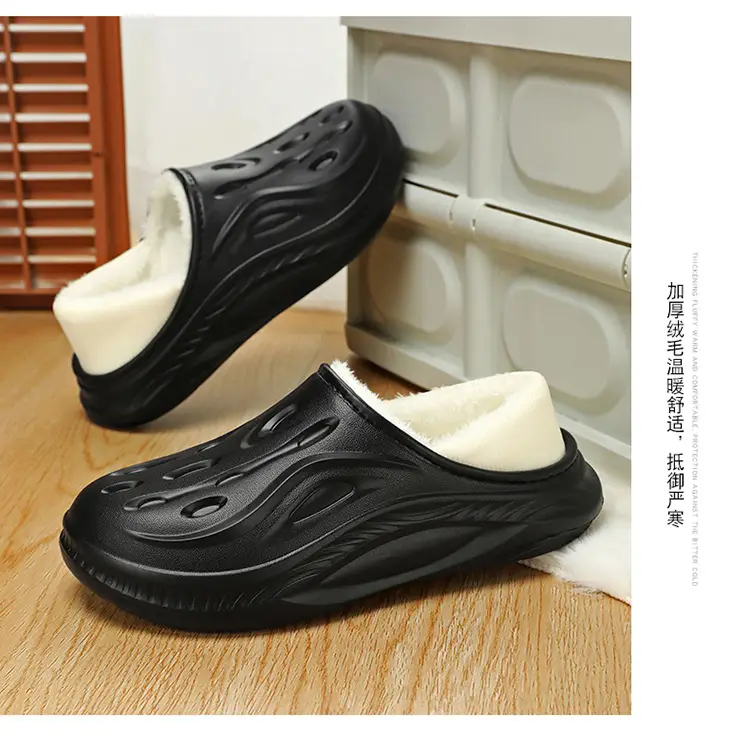 Men's White Slip-On Cotton Slipper Indoor Outdoor — feature 11