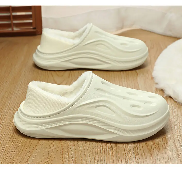 Men's White Slip-On Cotton Slipper Indoor Outdoor — feature 15