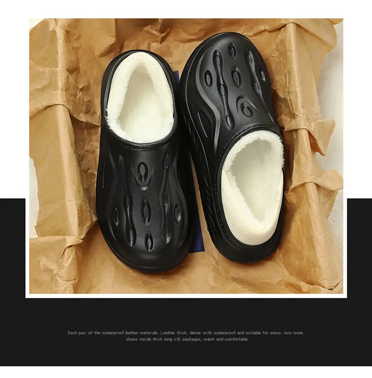 Men's White Slip-On Cotton Slipper Indoor Outdoor — feature 4