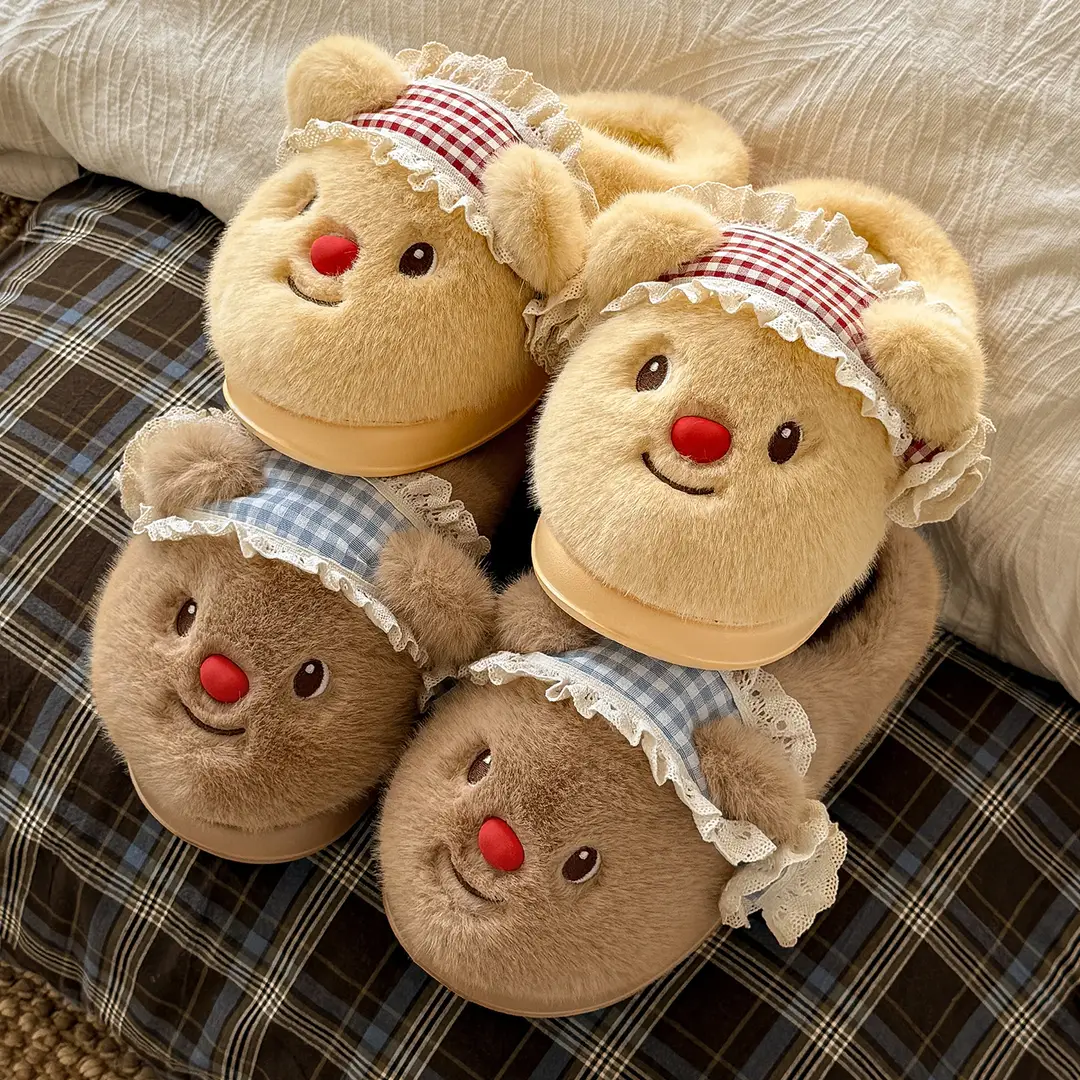 Thick-Soled Cotton Slippers for Women Winter 2025 New Indoor Home Thick-Soled Warm Cotton Slippers Non-Slip Plush Slippers for Women