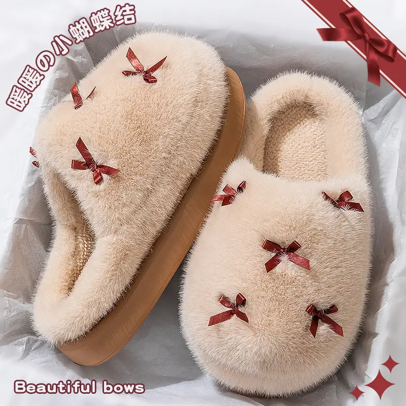 Women's Warm Bowy Cotton Slippers Winter 2025 - Image 8